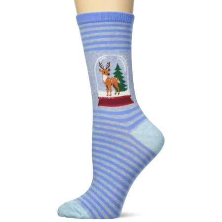 

Hot Sox Women s Fuzzy Reindeer Snow Globe Crew Socks 1 Pair Blue Shoe Size: 4-10.5