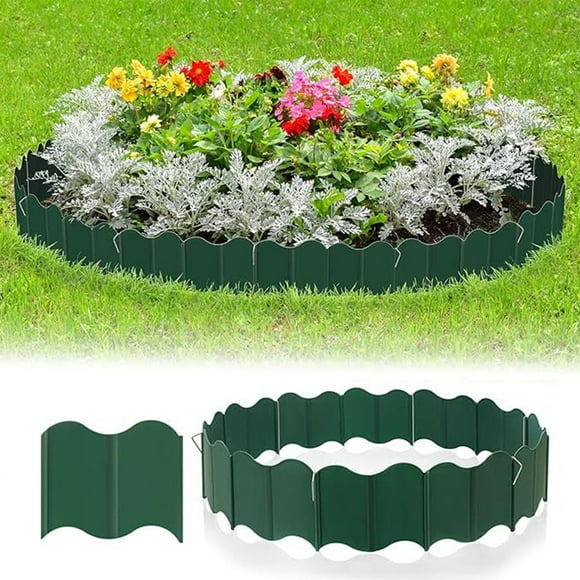 Czzoypi Garden Edging Border, Garden Landscape Edging Borders, 10PCS Plastic Garden Fence Edging, Interlocking Landscaping Edging, Flexible Lawn Edging Flower Bed Border, For Outdoor Patio Pathway