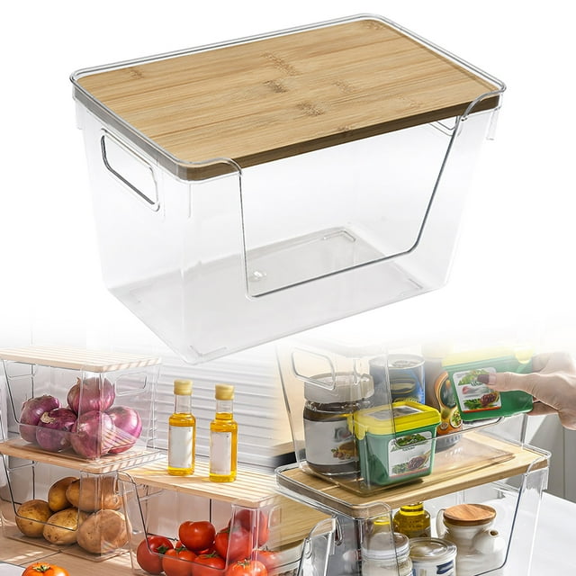 Trash Bag Dispenser Large Capacity Stackable Open Front Storage Clear Trash Bag Holder With Lids And Handle Garbage Bag Dispenser For Kitchen Laundry Room