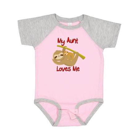 

Inktastic My Aunt Loves Me Sloth Gift Baby Boy or Baby Girl Bodysuit