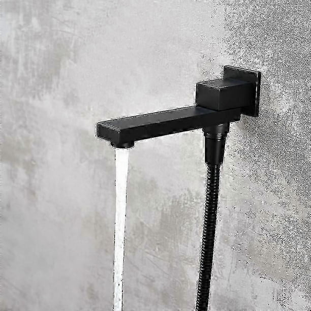 G1/2" Square Wall Mounted Solid Brass Shower Spout With Diverter Valve In-wall Shower Mixer Faucet Spout Filler