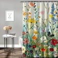 thumbnail image 2 of Awypu Bathroom Colorful Wildflower Pictures Waterproof Shower Curtain Multiple Sizes White, 2 of 7