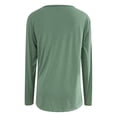 thumbnail image 4 of MIXUE Boho Tops For Women Autumn Winter Solid Color Round Neck Long Sleeve Casual Basic Soft Pullover Shirts For Women T Shirts Daily-Wear,Green,XXL, 4 of 5