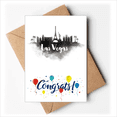 thumbnail image 1 of Las Vegas America Landmark Ink City Painting Wedding Cards Congratulations Greeting Envelopes, 1 of 3