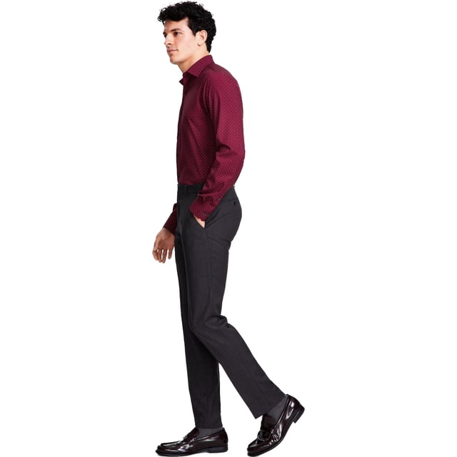 Alfani Mens Alfatech Dress Pants Slacks, Grey, 30W x 29L