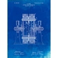 thumbnail image 2 of Borders, Cole 25x32 Black Ornate Wood Framed with Double Matting Museum Art Print Titled - PP423-Faded Blueprint Tesla Electric Circuit Controller Poster, 2 of 4
