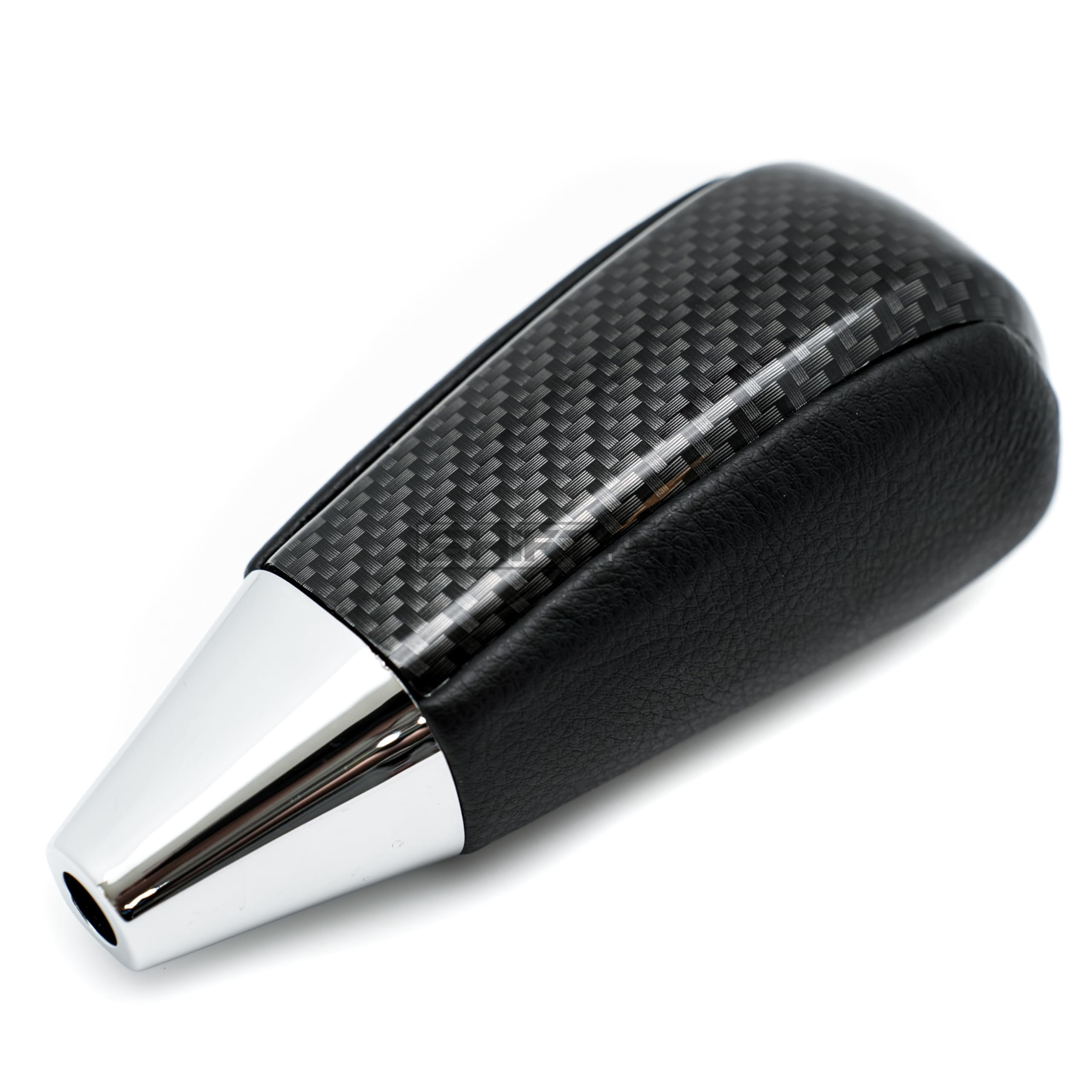 SHIFTIN Leather and Carbon Fiber Gear Shift Knob for Toyota Land Cruiser 4Runner Sequoia Tundra and Lexus (Black Leather / Carbon Fiber Pattern)