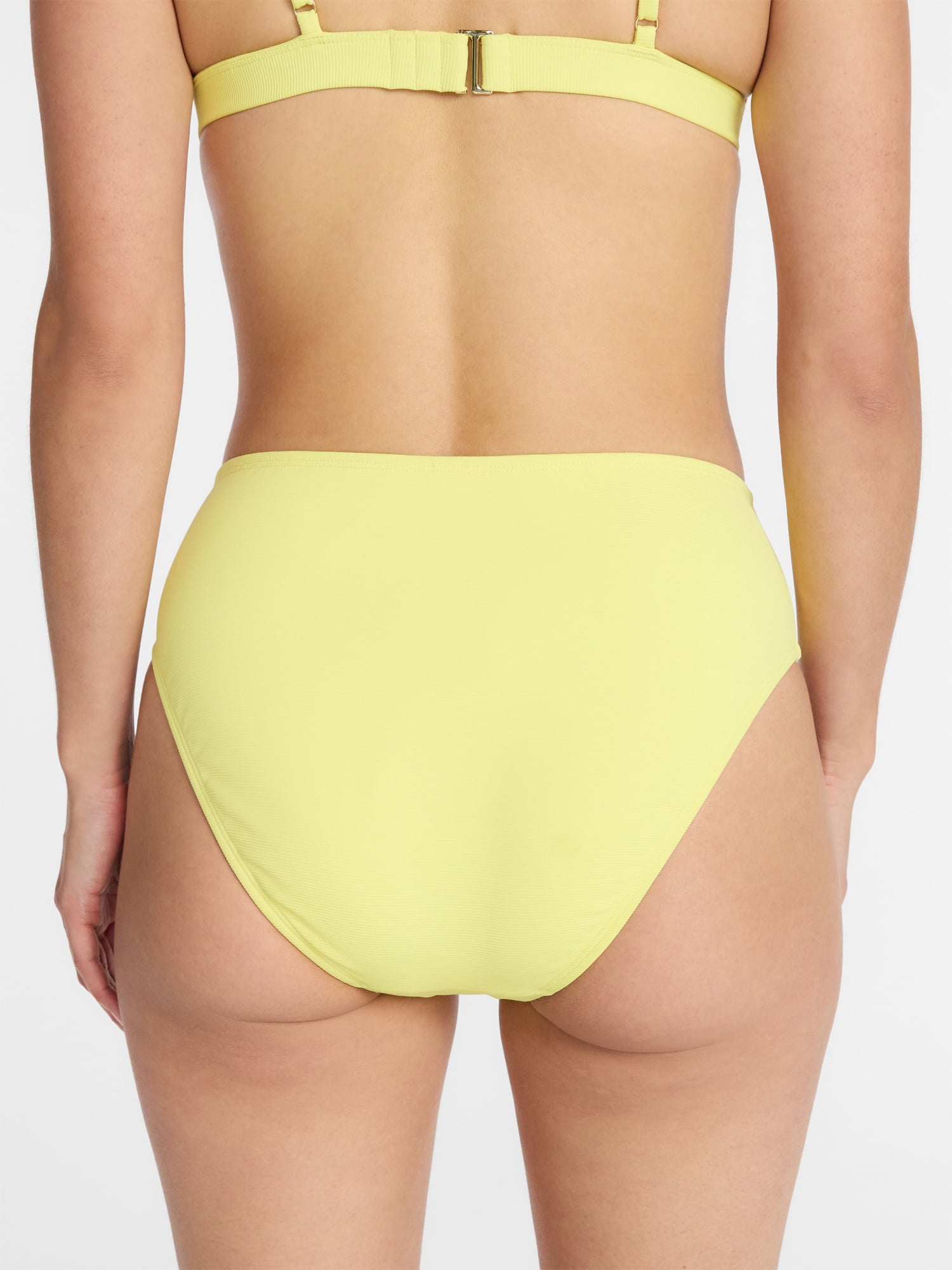 Time and Tru Women's and Women's Plus Ribbed Mid Rise Bikini Bottoms, Sizes XS-3X