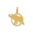 thumbnail image 4 of 14K Yellow Gold Elephant Pendant for Women with Decorative Frame, Asian Inspired Animal Necklace Symbolizing Strength, Luck, Wisdom, Cultural Spiritual Jewelry, 4 of 6