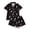 czb# E-Black213, variant on CUZIBR Girls Halloween Pajamas Sets Pumpkin Bat Castle Pajamas Set Lapel Button Short Sleeve Shirt Elastic Waist Shorts 2 Pieces Sleepwear Loungewear Outfits,B-Light Blue,11-12 Years