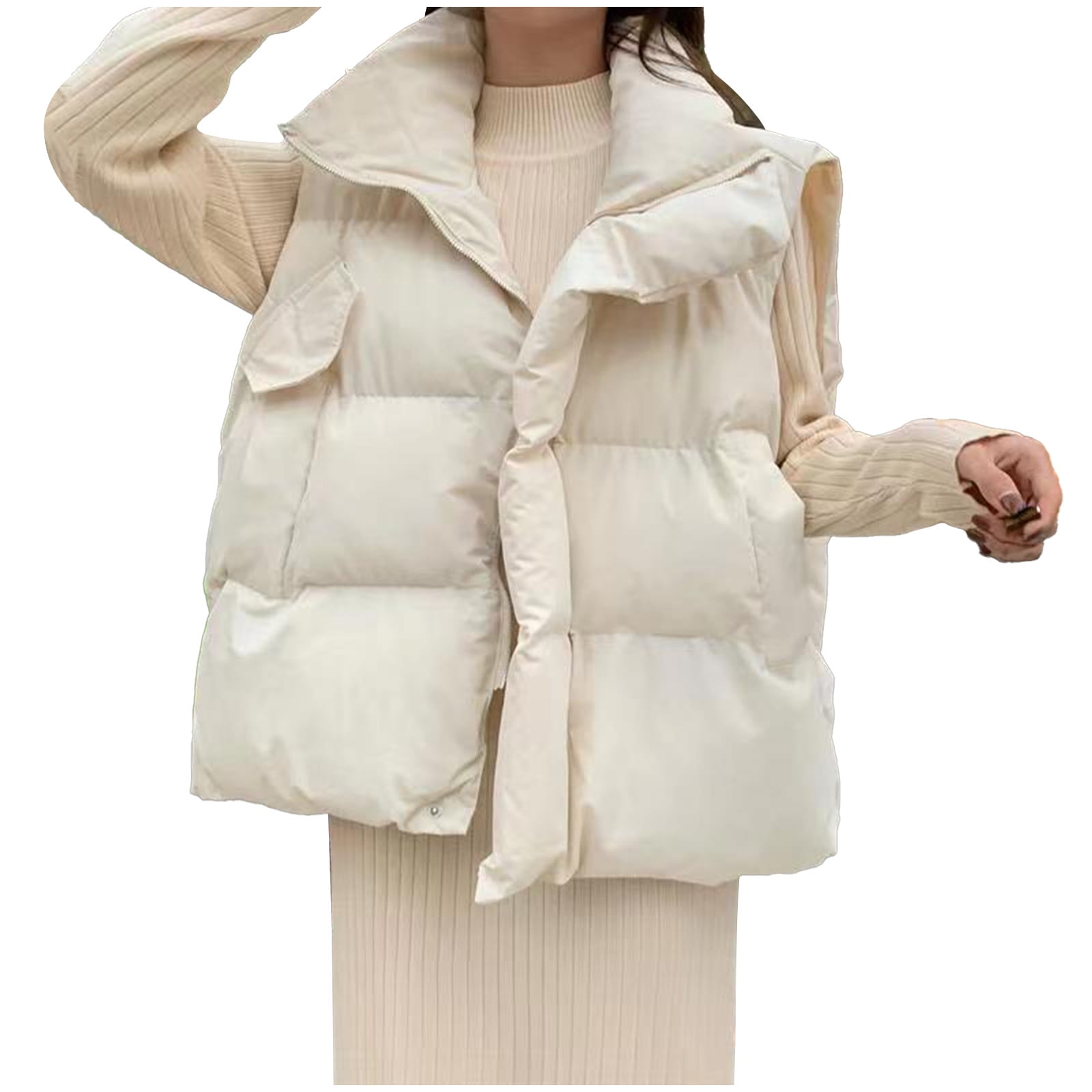Aboser Womens Puffer Vest Oversized Sleeveless Puffy Jacket Coat