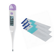 MABIS Jumbo Display 60-Second Digital Thermometer and Mabis Disposable Digital Thermometer Probe Covers, 50 ea