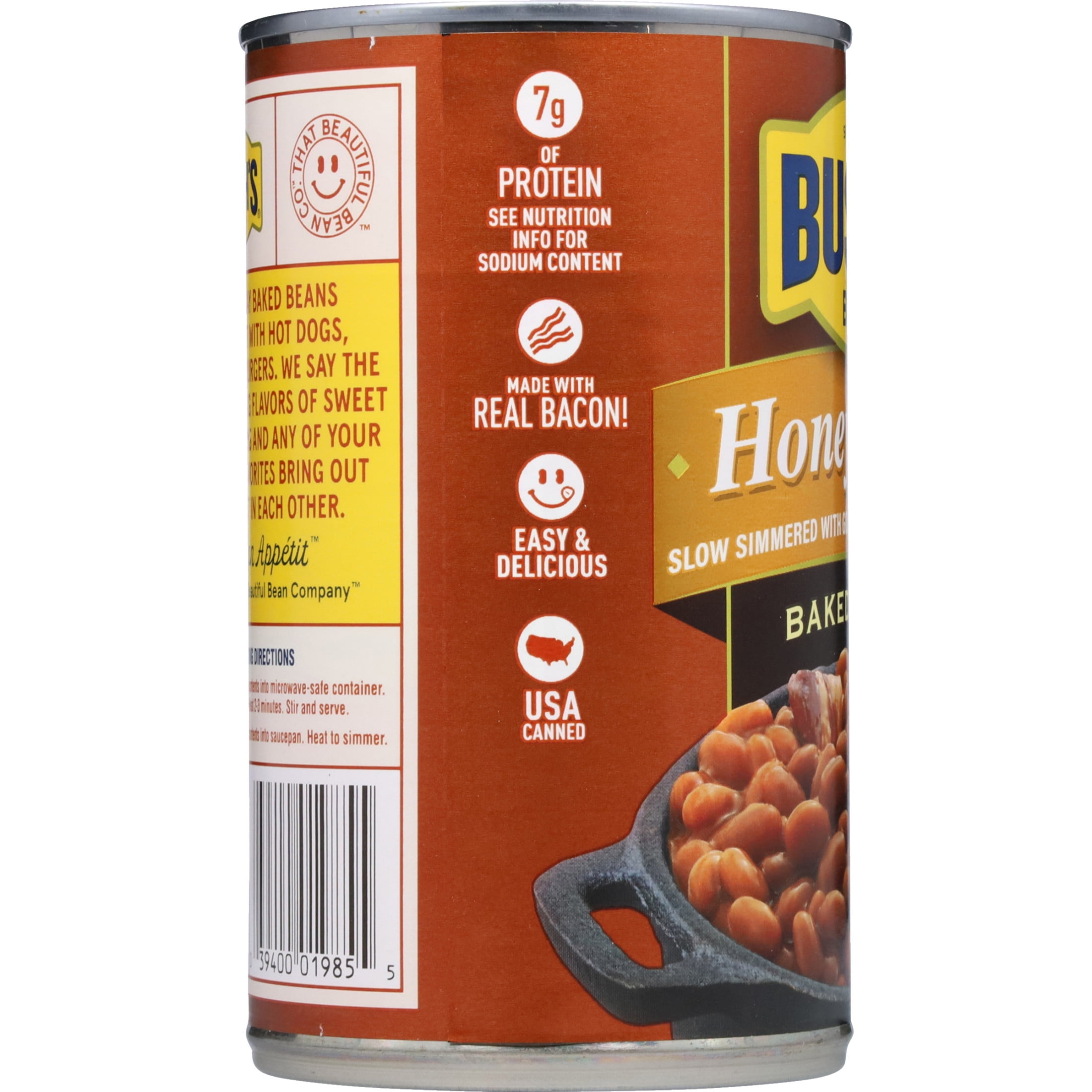 (4 pack) Bush's Honey Sweet Baked Beans, Canned Beans, 28 oz Can