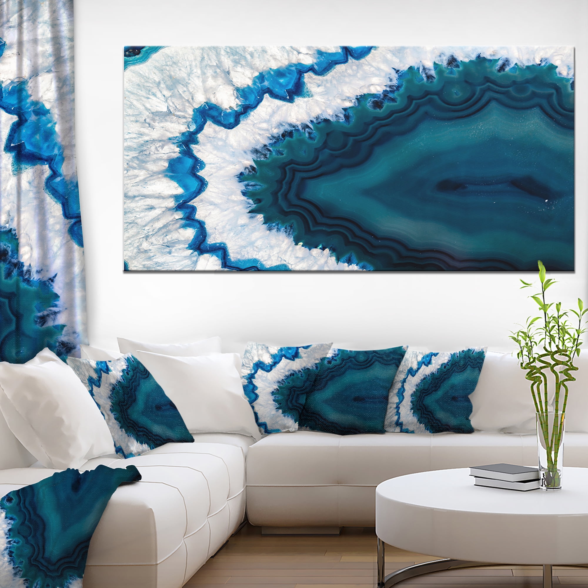Designart 'Blue Brazilian Geode ' Abstract Canvas Wall Art Print