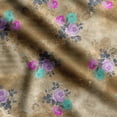 thumbnail image 1 of Soimoi Floral Print, Silk Fabric, Decor Sewing Fabric by The Yard 42 Inch Wide,Decorative Fabric for Shirts Suits Ties, Brown, 1 of 5