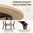 thumbnail image 4 of Hawsaiy 47.2" Round Dining Table Set for 4, Modern Kitchen Table with 4 Upholstered PU Leather Dining Chairs, Dining Room Table with Storage Shelf, Small Space Furniture, 4 of 9
