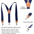 thumbnail image 6 of AWAYTR Unisex Adjustable Polyester Suspenders, Navy Blue, 23.6", 6 of 14