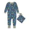 Sleep On It Baby Boys' City Coveralls With Security Blanket - navy, 12 months (Infant)