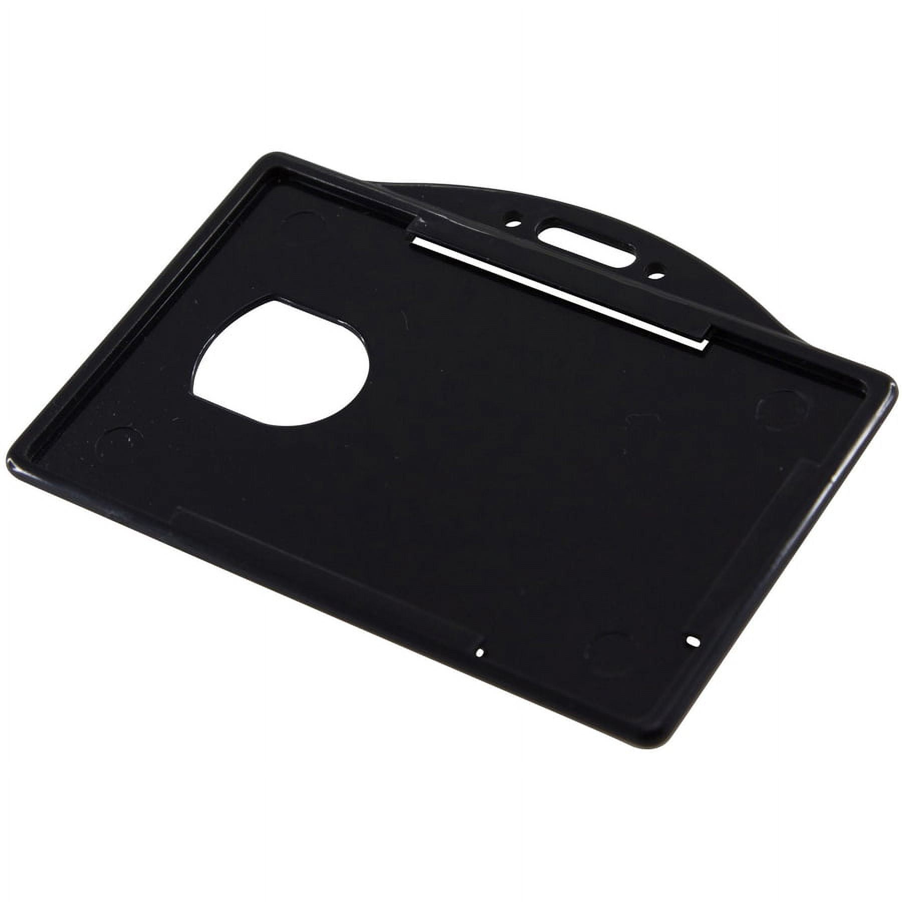 Sicurix Horizontal Black Frame Id Card Holder - Plastic - 25 / Pack - Black