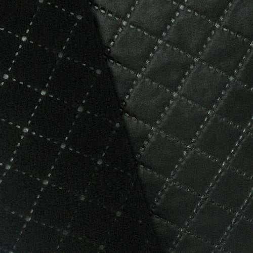 Black Diamond Embossed Faux Leather Double Knit Fleece, Fabric By the