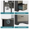 thumbnail image 3 of Bestier 48” Office Desk with Drawers, Computer Writing Desk with Keyboard Tray & 2 Hooks for Home Office, Gray, 3 of 9