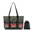 thumbnail image 7 of FORMRS Canvas Laptop Tote Bag for Women with 15.6" Computer Compartments Shoulder Handbag, Beige Striped Trees, 7 of 7