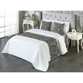 thumbnail image 3 of Butterfly Bed Runner Set, Forest Wings on Spotted Animal Skin Like Ornaments Tropical Leaves, Decorative Bedding Scarf & 2 Pillow Shams for Hotels Homes, Queen, Marigold Black and White, by Ambesonne, 3 of 3