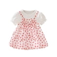 thumbnail image 1 of Penkiiy Robe d'Été à Manches Courtes en Maille Imprimée pour Bébé Fille 2-3 Ans Rouge en Liquidation, 1 of 9