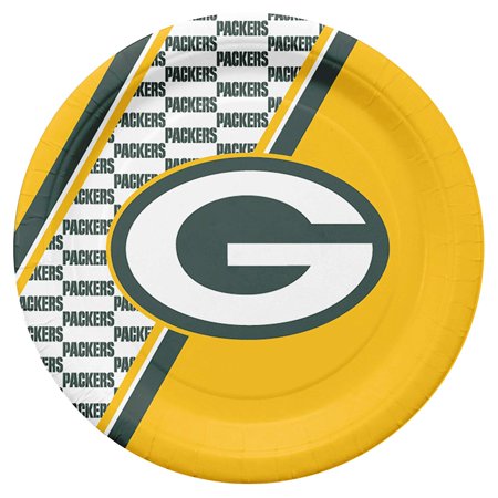 Nfl Duck - NFL Green Bay Packers Disposable Paper Plates, Pack of 20, 10 inch disposable paper plates, pack of 20 By Duck House