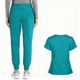 thumbnail image 3 of WULMLEO Womens Scrubs Outfits 2 Piece Short Sleeve Petite Scrub Sets Stretch V Neck Casual Nurse Uniform Tops and Pants Medical Spring Drawstring Comfortable Nursing Workwear Sky Blue XL, 3 of 3