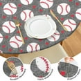 thumbnail image 4 of Baseballs and Love Round Fitted Tablecloth with Elastic Edge,Dining Table Cover Waterproof,Outdoor Round Tablecloth for Camping,Dining,Indoor and Outdoor, 4 of 7