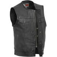 thumbnail image 4 of First Mfg Co - No Rival - Men's Motorcycle Biker Riding Black Leather Vest - 8X Large, 4 of 4