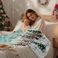 thumbnail image 4 of Christmas Flannel Blanket for Bed,Travel and Camping, Snowman Checked Xmas Tree Snowflake Teal Ombre Super Soft Cozy Blanket for All Seasons 40"x60", 4 of 9