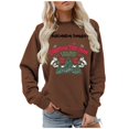 thumbnail image 3 of Chandail en Molleton pour Femmes Mode Chandail en Molleton de Noël Imprimé Col Rond Manches Longues Ample Sans Capuche, 3 of 4