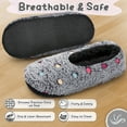 thumbnail image 3 of Bergman Kelly Fuzzy Soft Sole Non-Slip Indoor House Slippers for Women (Dots Collection), 3 of 8