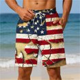 thumbnail image 2 of Stamzod American Flag Swim Shorts Men Swimming Trunks Summer Beach Bathing Suit with Elastic Waist Pockets White XXL, 2 of 6