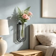 thumbnail image 4 of Gaecuw Black Wall Mounted Iron and Glass Vase, Minimalist Hydroponic BOTANICAL Holder, Small Hanging BOTANICALer for Bedroom and Study, 4 of 6