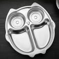 thumbnail image 3 of Homerr Stainless Steel Dinner Plate Safe Baby Feeding Dish Cartoon Design Stainless Steel Dinner Plate for Kids Children Compartment Tray, 3 of 6