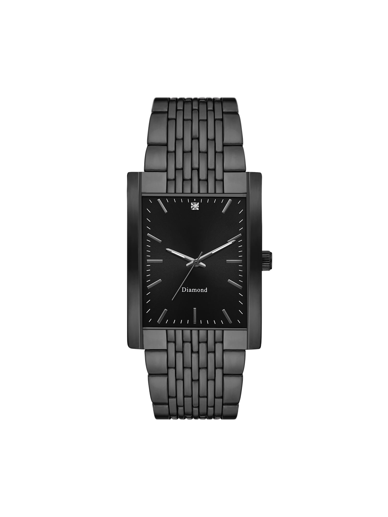 GEORGE Men's Black Rectangle Case, Black Dial, Black Bracelet Watch ...