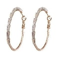 thumbnail image 2 of yinguo women's jewelry large earrings round rhinestone earrings thin hanging gold silver elegant rhinestone earrings wedding accessories valentine's day gift, 2 of 6