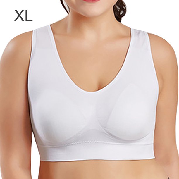 Sujetador sin costuras Wireless Hacer subir Lingerie Plus Size Yoga Sport Underwear, Blanco, XL Eigraketly AP002554-01