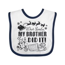 Inktastic Dear Santa, My Brother Did It Funny Christmas Boys or Girls Baby Bib