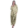 thumbnail image 1 of Moomaya Ensemble de Pyjama à Manches Longues et Shorts pour Femmes, Pyjama en Satin à Boutons pour Femmes, 1 of 6