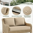 thumbnail image 4 of Pakunoda Outdoor Loveseat Cushion Set 46 x 26 Inch, Water Repellent, Fade Resistant, Patio Loveseat Replacement Cushions for Couch Bench and Swing, Sand, 4 of 5