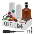 thumbnail image 1 of FUYGRCJ Coffee Station Organizer 4 Compartments Coffee Bar Accessories Organizer with 2 Handles Wood Coffee Pods Holder Storage Basket Versatile Coffee Organizer Station, 1 of 10