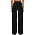 thumbnail image 7 of Lenpel Womens Summer Pants Fashion High Waist Lounge Trousers with Pockets Straight Leg Business Casual Work Slacks, 7 of 7