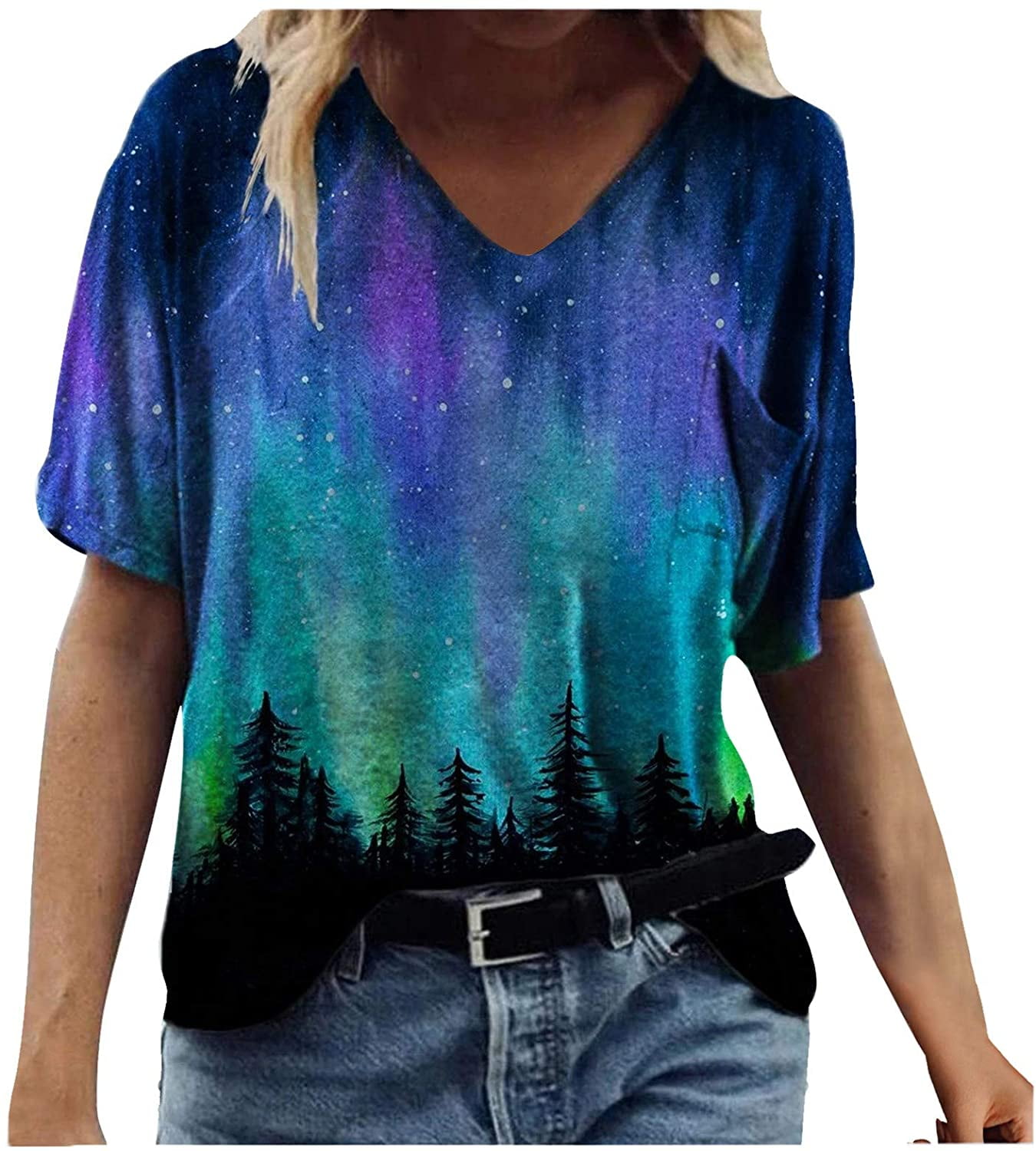 Fudule Womens Fashion T Shirt Graphic Short Sleeve T-Shirt Teen Girl Summer Casual Loose Funny Tee Tops Blouse Tunic