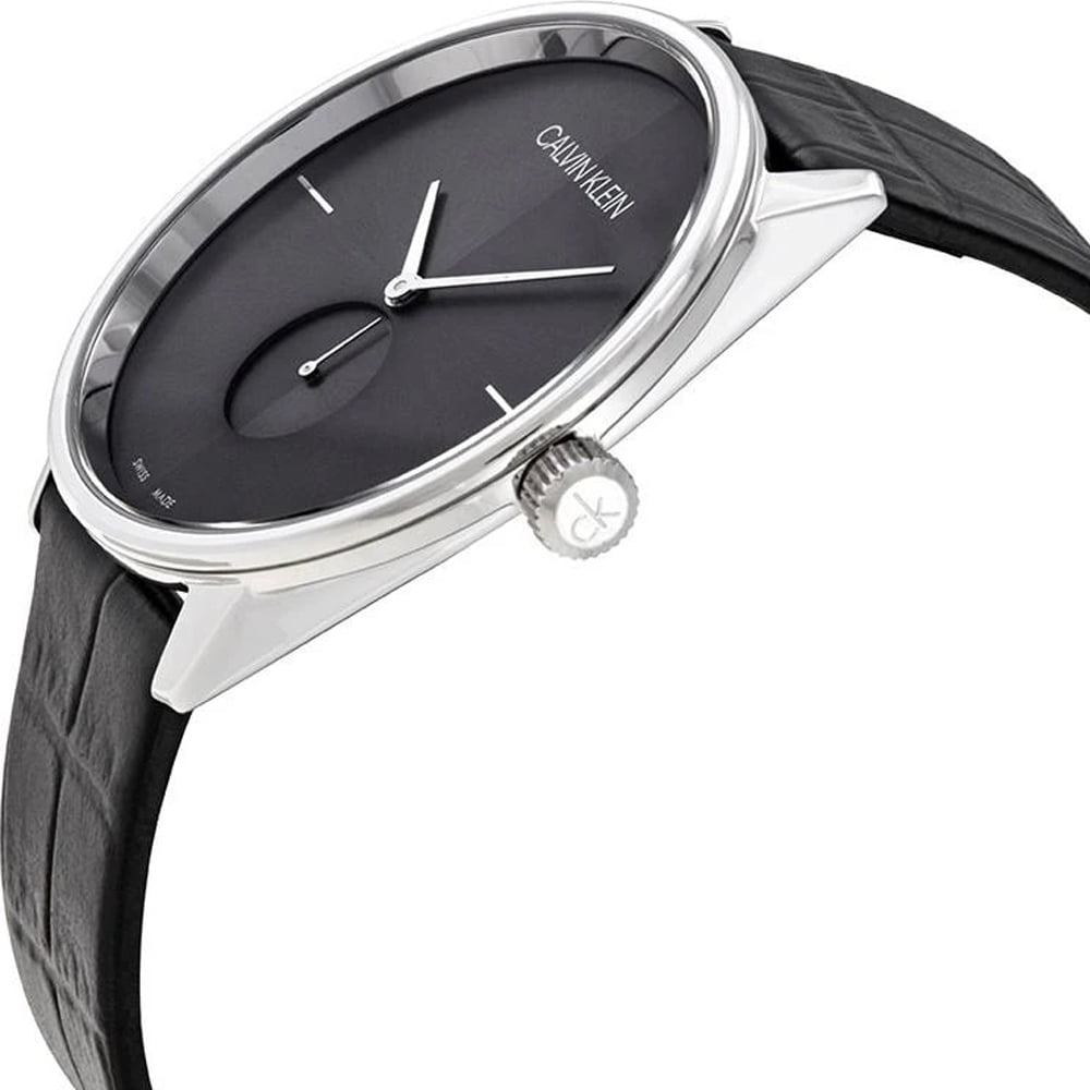 CALVIN KLEIN Accent Quartz Black Dial Black Leather Men s Watch K2Y211C3 Walmart