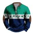 thumbnail image 5 of Penkiiy Mens St. Patrick's Day Irish Print 1/4 Zipper Collar Sweatshirt XL Multicolor, 5 of 5