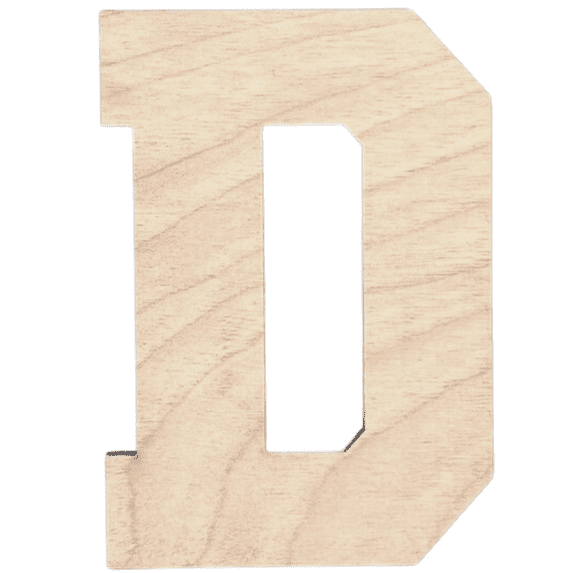 Krafty Supply - 10" Tall Birch Letter D | 1/4" Birch Plywood |Collegiate|Wooden Letter|Craft Alphabet Initials